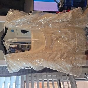 Anthropologie Sparkle Sequin Sleeveless Top Size XL